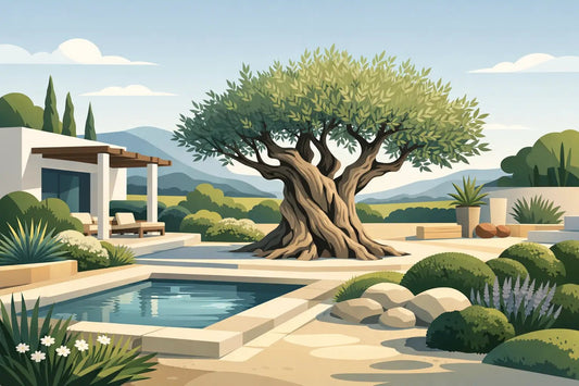 Exemple jardin avec olivier sculptural - Royal Palm Aix